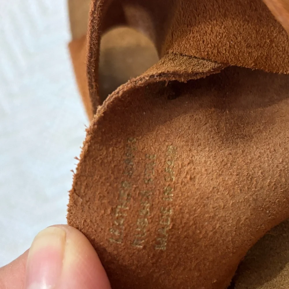 💚Women's Tan Suede Slide Sandals